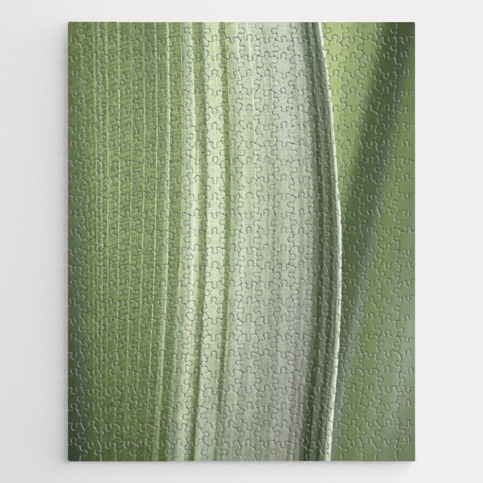 Botanical green abstract tropical leaf art print - mindful nature and travel photography Jigsaw Puzzle Gallery Image 1
