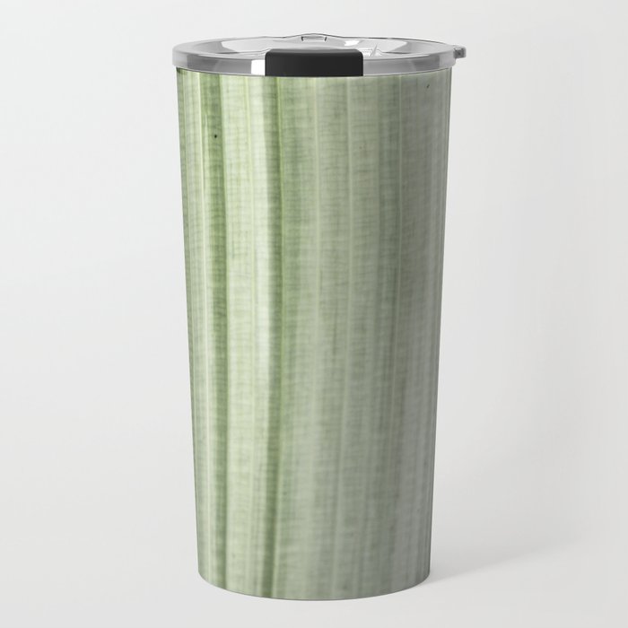 Botanical green abstract tropical leaf art print - mindful nature and travel photography Travel Mug Gallery Image 1