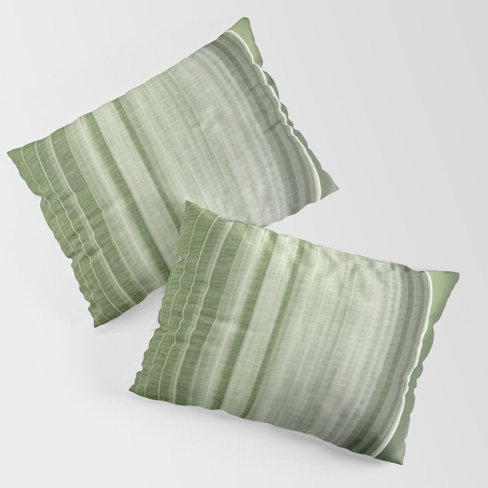 Botanical green abstract tropical leaf art print - mindful nature and travel photography Pillow Sham Gallery Image 3