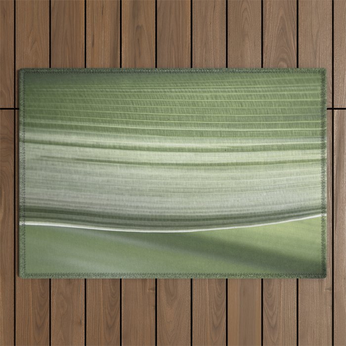 Botanical green abstract tropical leaf art print - mindful nature and travel photography Outdoor Rug Gallery Image 1