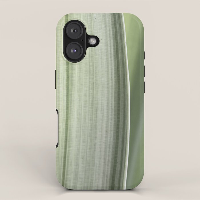 Botanical green abstract tropical leaf art print - mindful nature and travel photography iPhone Case Gallery Image 1