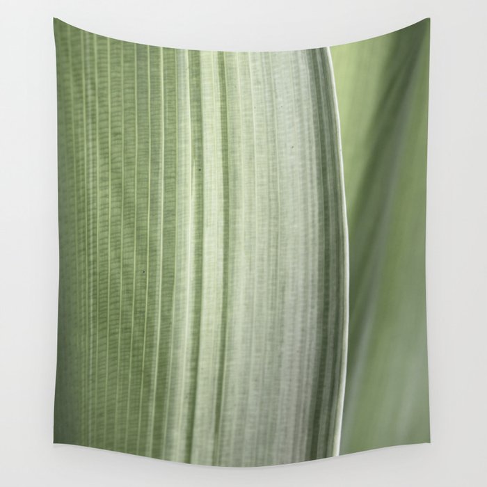Botanical green abstract tropical leaf art print - mindful nature and travel photography Wall Tapestry Gallery Image 4