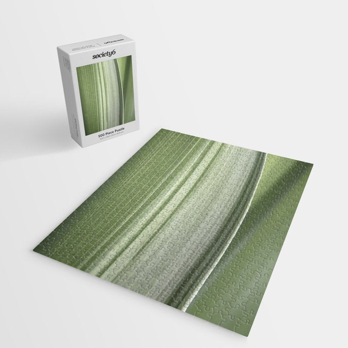 Botanical green abstract tropical leaf art print - mindful nature and travel photography Jigsaw Puzzle Gallery Image 2