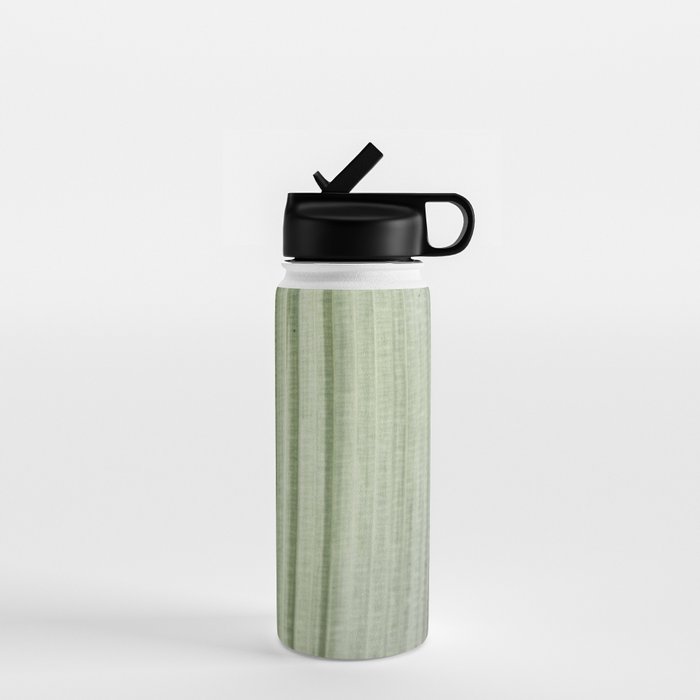 Botanical green abstract tropical leaf art print - mindful nature and travel photography Water Bottle Gallery Image 1