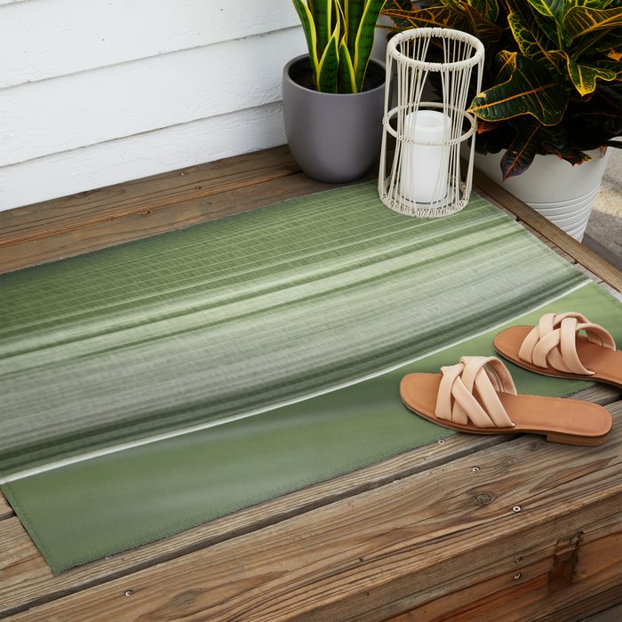 Botanical green abstract tropical leaf art print - mindful nature and travel photography Outdoor Rug Gallery Image 2