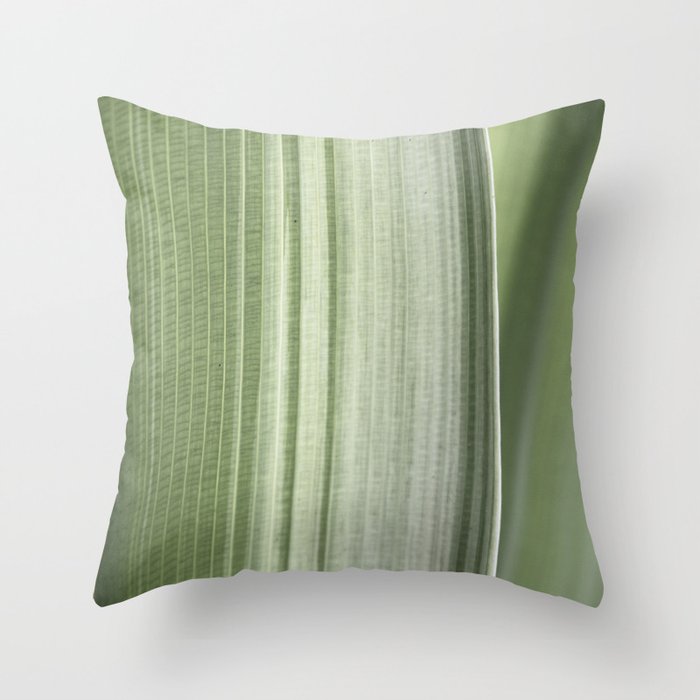 Botanical green abstract tropical leaf art print - mindful nature and travel photography Throw Pillow Gallery Image 6