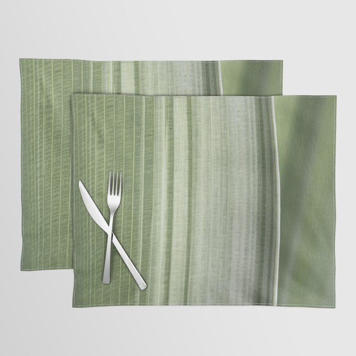 Botanical green abstract tropical leaf art print - mindful nature and travel photography Placemat Gallery Image 1