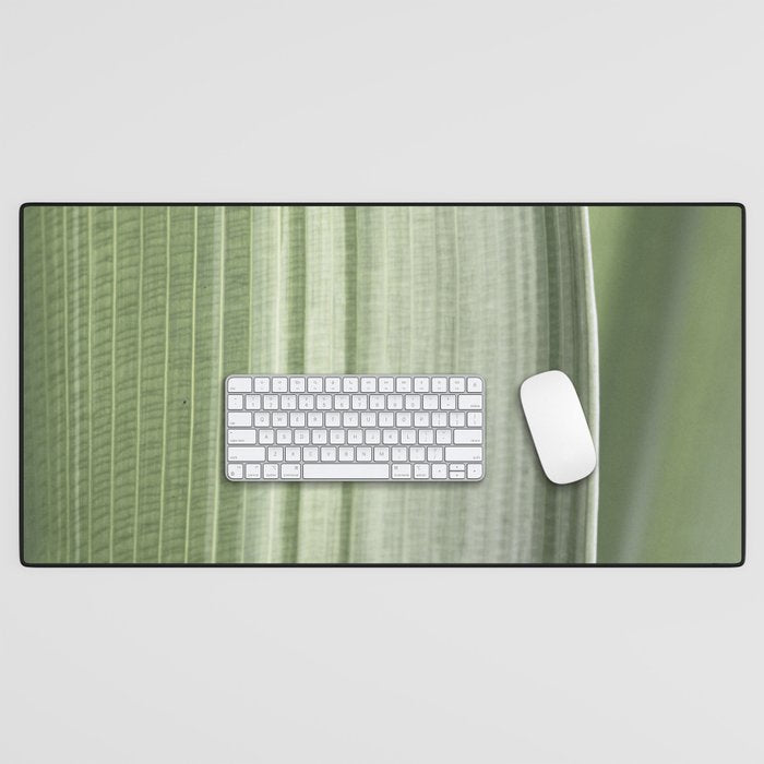 Botanical green abstract tropical leaf art print - mindful nature and travel photography Desk Mat Gallery Image 1