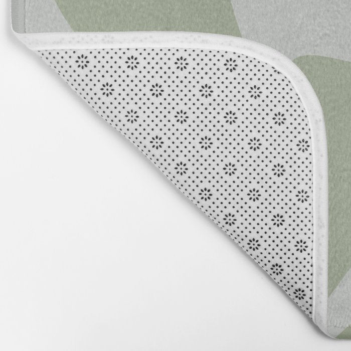 Retro Liquid Swirl Abstract Pattern in Sage Green Bath Mat Gallery Image 2