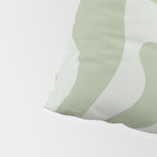 Retro Liquid Swirl Abstract Pattern in Sage Green Pillow Sham Gallery Image 4