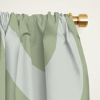 Retro Liquid Swirl Abstract Pattern in Sage Green Window Curtain Gallery Image 2