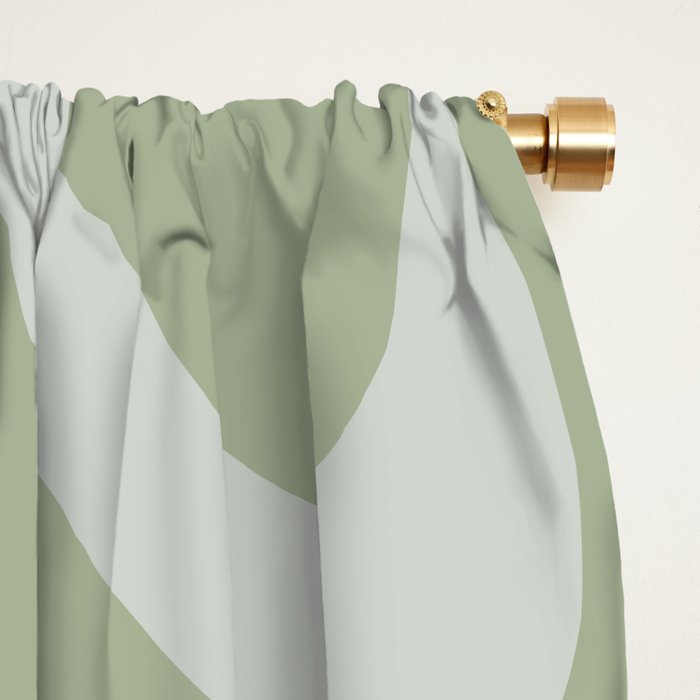 Retro Liquid Swirl Abstract Pattern in Sage Green Window Curtain Gallery Image 2
