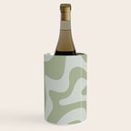 Retro Liquid Swirl Abstract Pattern in Sage Green Wine Chiller Gallery Image 1