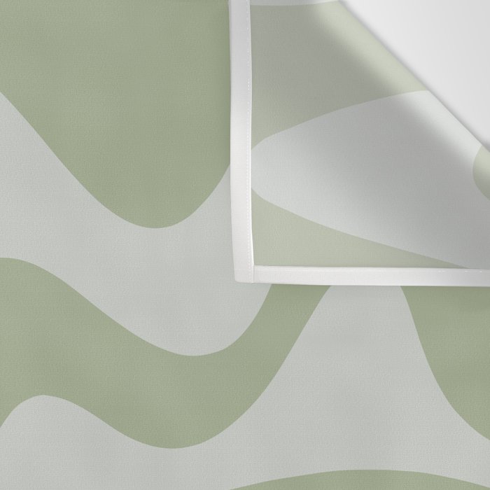 Retro Liquid Swirl Abstract Pattern in Sage Green Wall Tapestry Gallery Image 3
