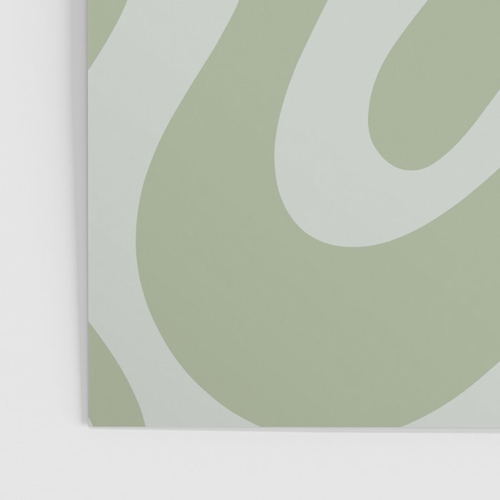 Retro Liquid Swirl Abstract Pattern in Sage Green Poster Gallery Image 3