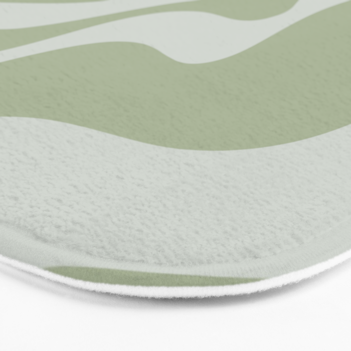 Retro Liquid Swirl Abstract Pattern in Sage Green Bath Mat Gallery Image 3