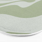 Retro Liquid Swirl Abstract Pattern in Sage Green Bath Mat Gallery Image 3