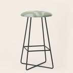 Retro Liquid Swirl Abstract Pattern in Sage Green Stool Gallery Image 1