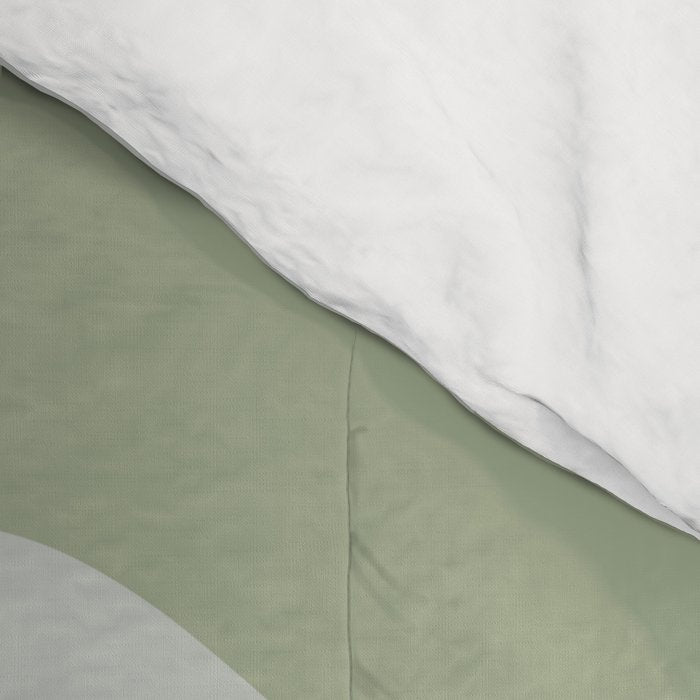 Retro Liquid Swirl Abstract Pattern in Sage Green Comforter Gallery Image 4