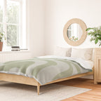 Retro Liquid Swirl Abstract Pattern in Sage Green Duvet Cover Gallery Image 2