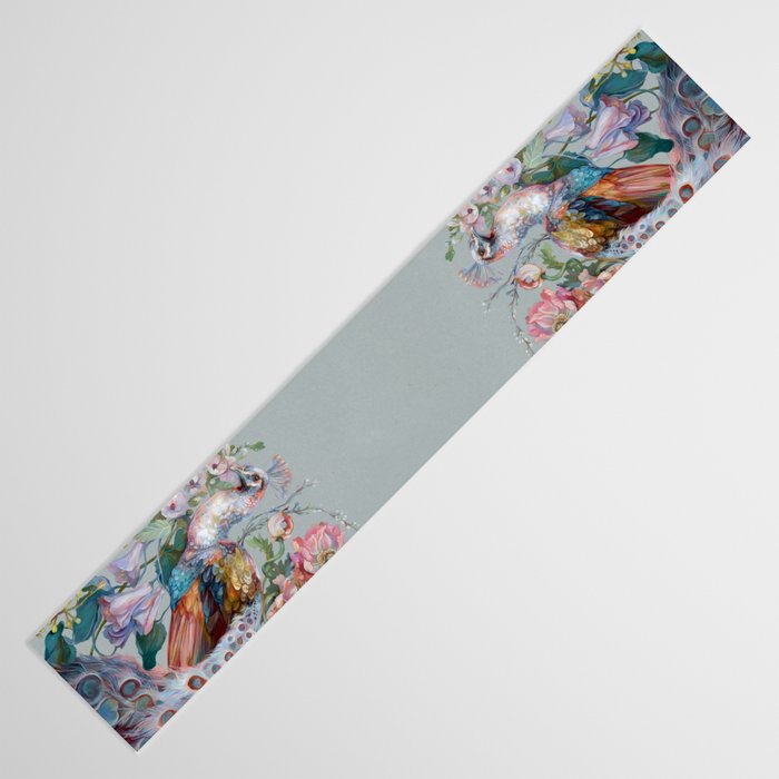 Floral Peacock Garden Table Runner Gallery Image 3