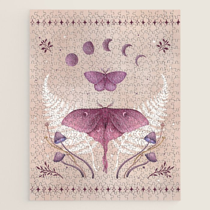 Luna and Emerald - Vintage Pink Jigsaw Puzzle Gallery Image 1