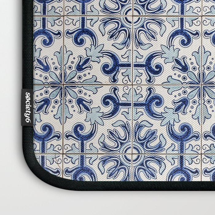 Portuguese tiles pattern blue Laptop Sleeve Gallery Image 3