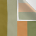 Muted Vertical Stripe Pattern in Vintage Green and Cantaloupe Tones Wall Tapestry Gallery Image 3
