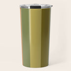 Muted Vertical Stripe Pattern in Vintage Green and Cantaloupe Tones Travel Mug Gallery Image 1