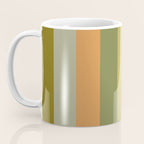Muted Vertical Stripe Pattern in Vintage Green and Cantaloupe Tones Coffee Mug Gallery Image 3