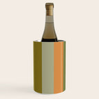 Muted Vertical Stripe Pattern in Vintage Green and Cantaloupe Tones Wine Chiller Gallery Image 3