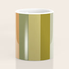 Muted Vertical Stripe Pattern in Vintage Green and Cantaloupe Tones Coffee Mug Gallery Image 4