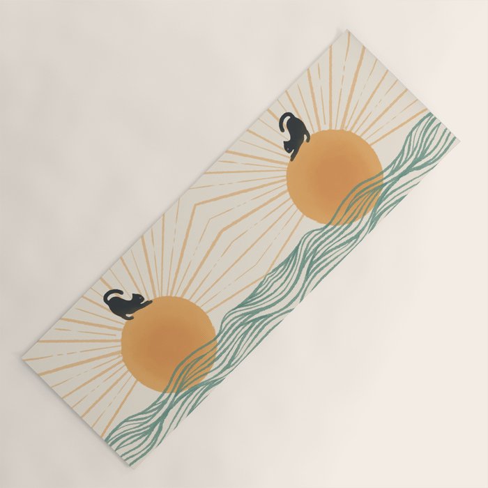 Good Morning Meow 7 Sunny Day Ocean  Yoga Mat Gallery Image 1