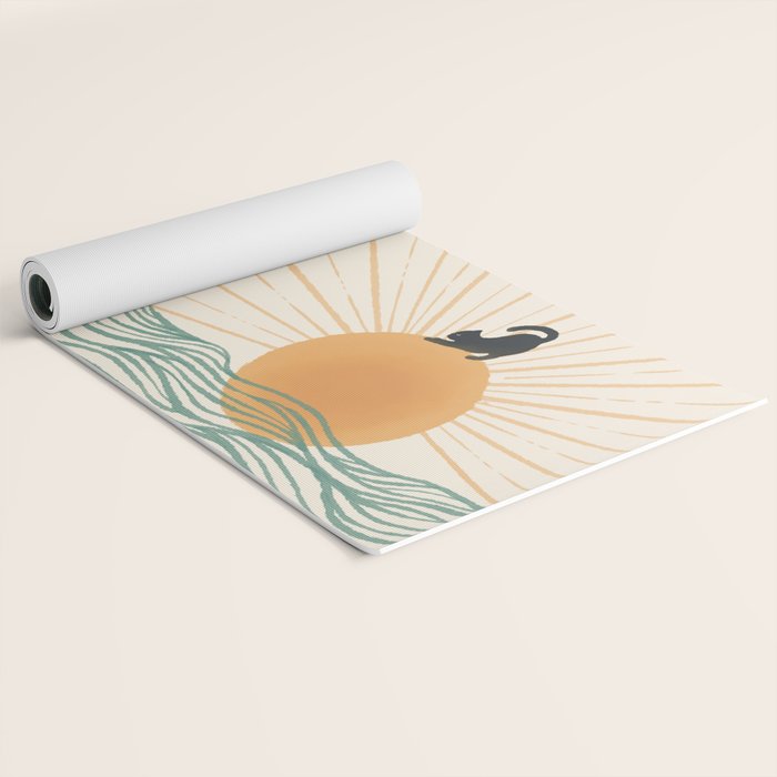 Good Morning Meow 7 Sunny Day Ocean  Yoga Mat Gallery Image 2