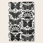 Black & White Retro, Folk Butterfly Cutting Board Gallery Image 1