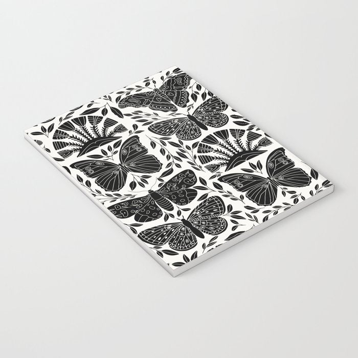 Black & White Retro, Folk Butterfly Notebook Gallery Image 3