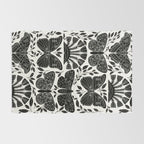 Black & White Retro, Folk Butterfly Rug Gallery Image 2