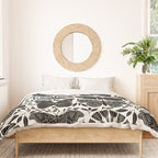 Black & White Retro, Folk Butterfly Duvet Cover Gallery Image 3