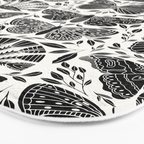 Black & White Retro, Folk Butterfly Bath Mat Gallery Image 3