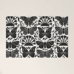 Black & White Retro, Folk Butterfly Welcome Mat Gallery Image 1