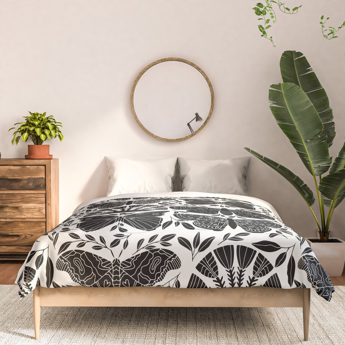 Black & White Retro, Folk Butterfly Comforter Gallery Image 3