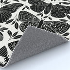 Black & White Retro, Folk Butterfly Rug Gallery Image 4