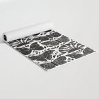 Black & White Retro, Folk Butterfly Yoga Mat Gallery Image 2