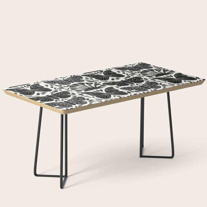 Black & White Retro, Folk Butterfly Coffee Table Gallery Image 1
