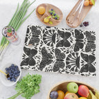 Black & White Retro, Folk Butterfly Cutting Board Gallery Image 2