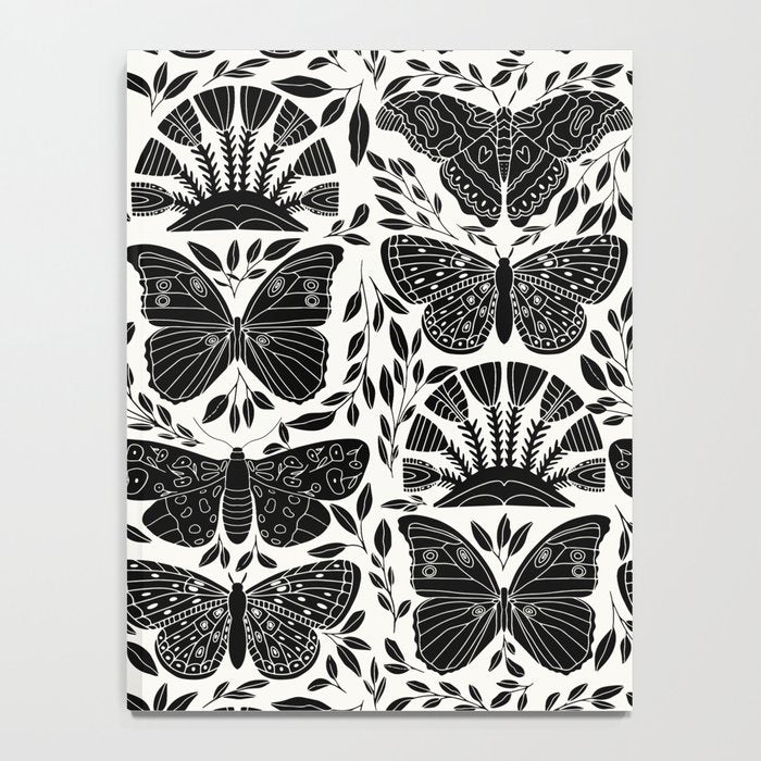 Black & White Retro, Folk Butterfly Notebook Gallery Image 4