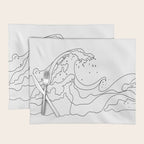 Minimal Line Art Ocean Waves Placemat Gallery Image 1