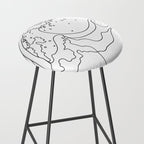 Minimal Line Art Ocean Waves Stool Gallery Image 2