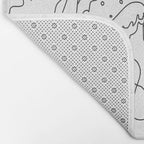 Minimal Line Art Ocean Waves Bath Mat Gallery Image 2