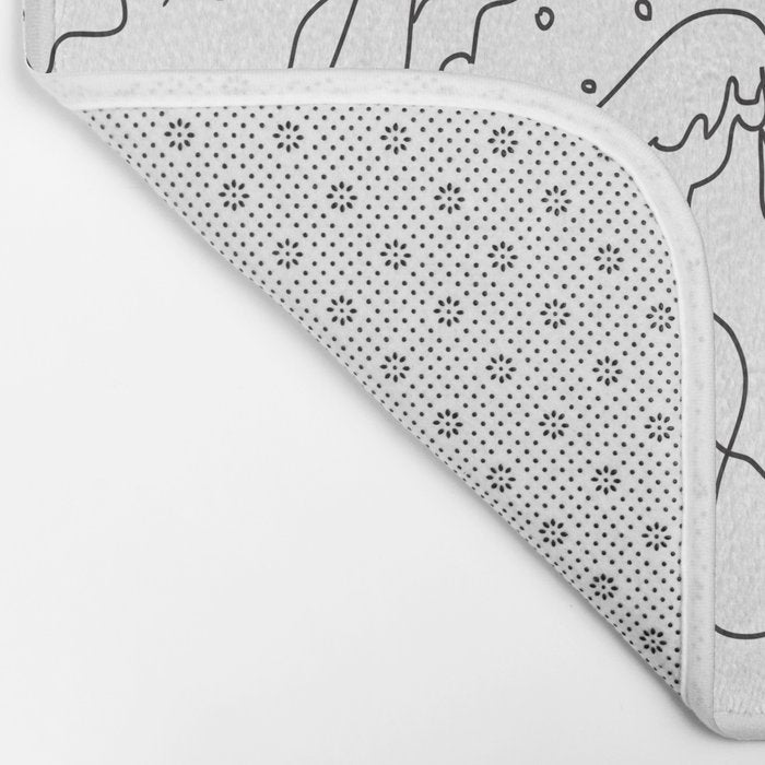 Minimal Line Art Ocean Waves Bath Mat Gallery Image 2